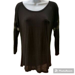 Women's Black Tunic Blouse - Size XL, 3/4 Sleeve